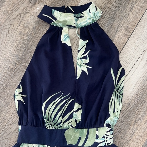 Fab’rik Size Small Palm Maxi with Faux Attached Wrap and open Sexy Back Tie - Picture 4 of 17